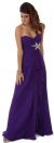 Strapless Long Bridesmaid Dress with Ruffled Side Slit  in an alternative picture